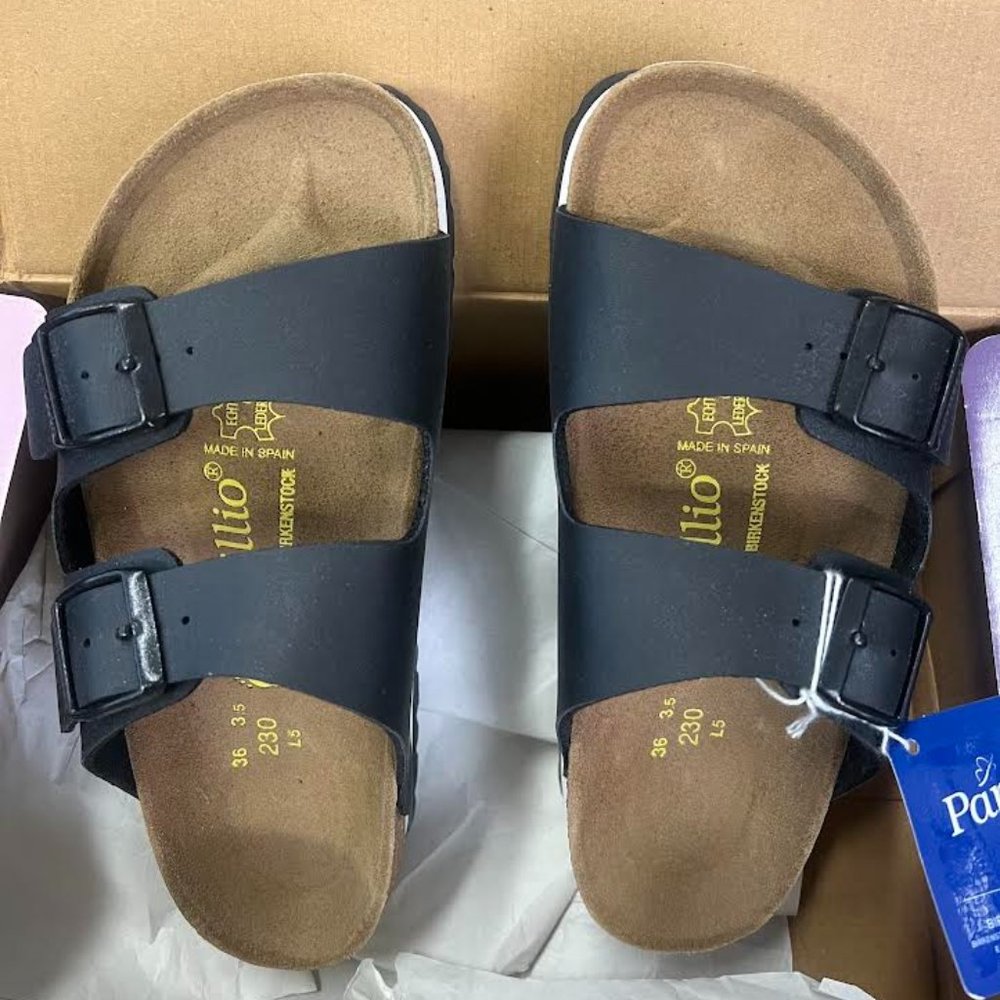 Birkenstock Black Platform Sandals